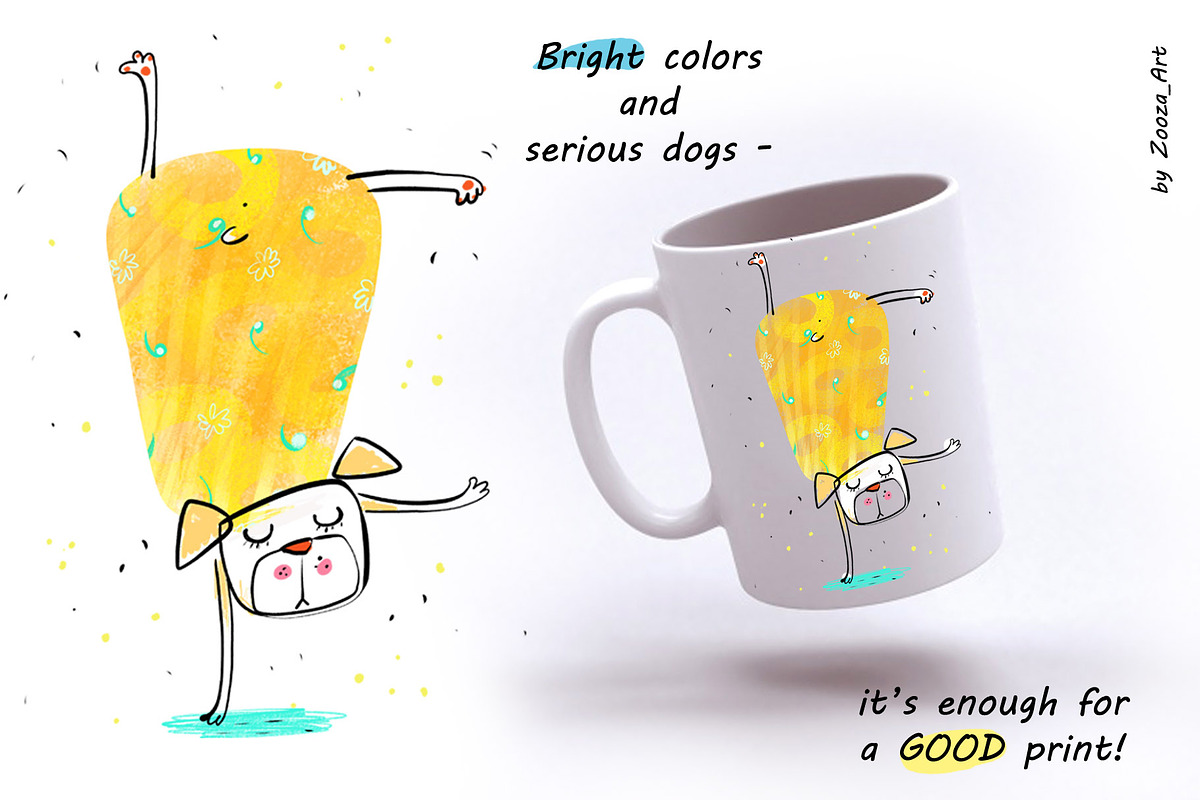 Yoga Dogs - 6 illustrations, an Animal Illustration by Zooza Art (Photo 4 of 8)