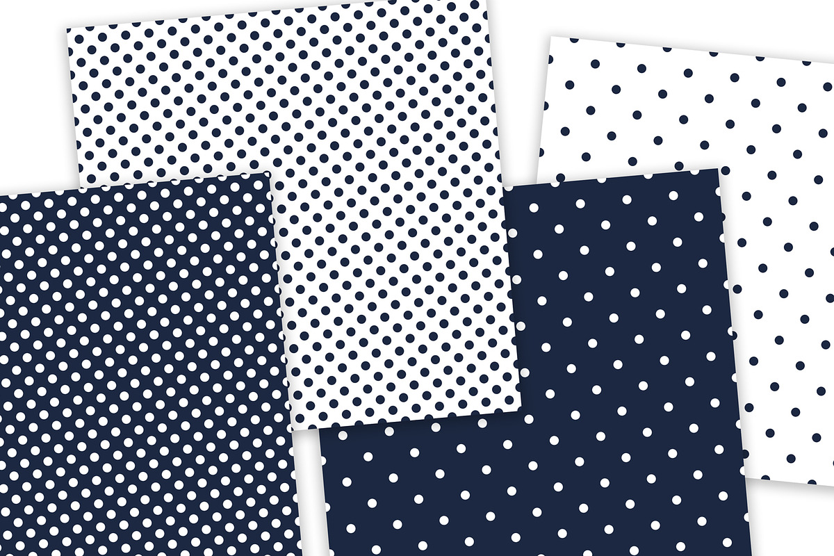 Navy and White Polka Dots, a Pattern Graphic by Julie Campbell (Photo 2 of 10)