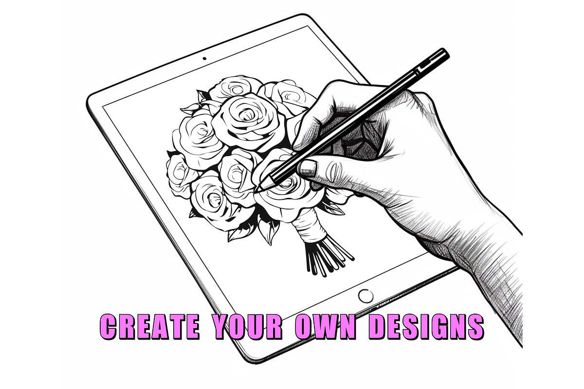 50 Bouquet Procreate Stamps Brushes, a Brush Add-On by Procreate Sale (Photo 3 of 6)