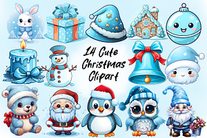 Christmas Clipart - Sky Blue