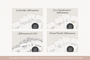 Affirmations Template Bundle Canva