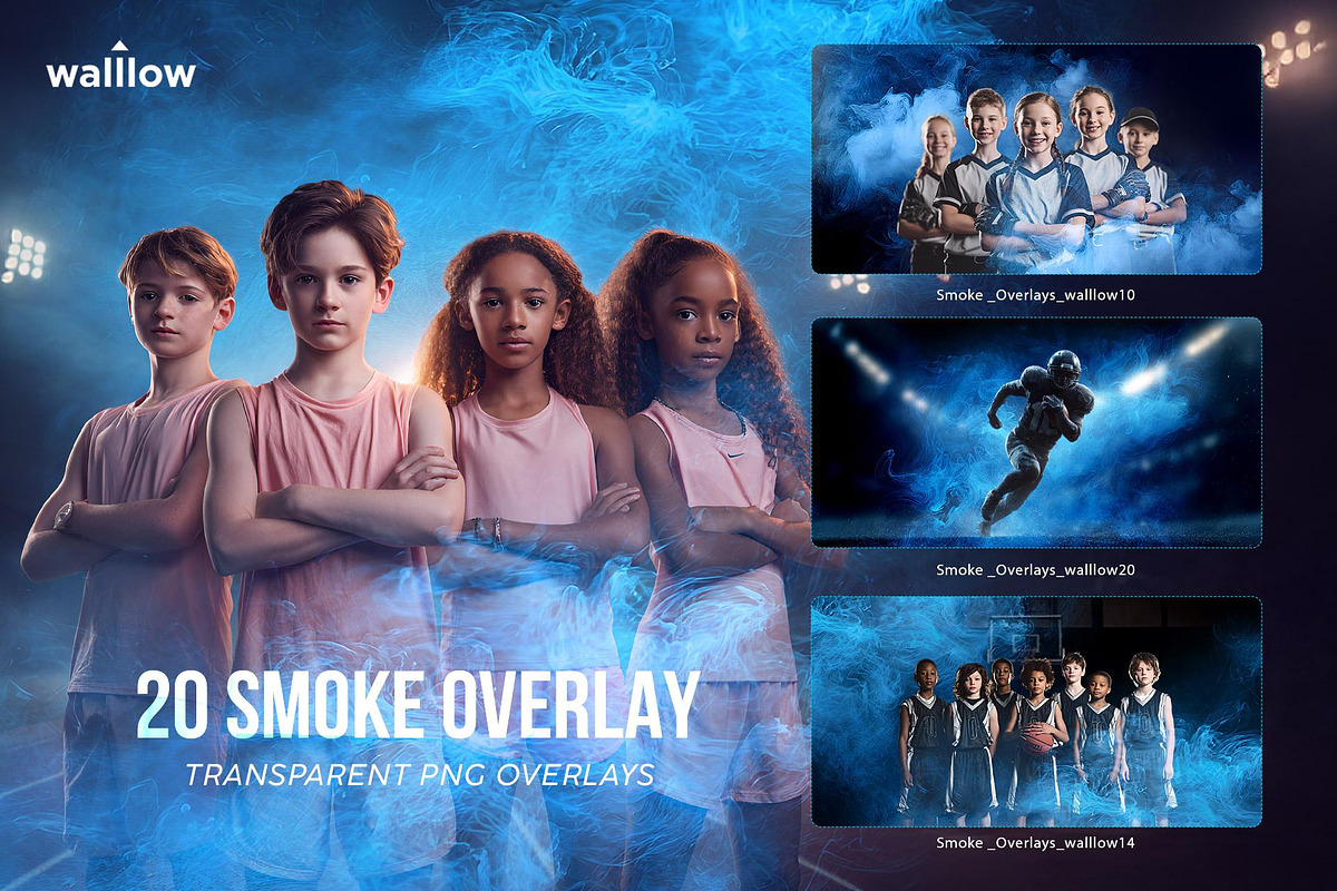 Blue Smoke Transparent PNG Overlays, a Layer Style Add-On by Walllow Creatives (Photo 4 of 6)