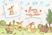 Bunny Camping Collection, an Illustration by TanataDesign (Thumbnail 1 of 7)