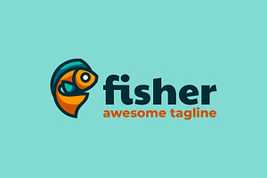 Fisher Simple Mascot Logo, a Branding & Logo Template by Artnivora.Std