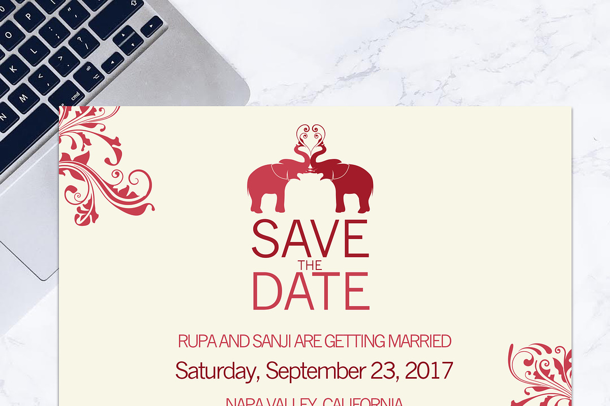 SAVE THE DATE - INDIAN WEDDING, an Invitation Template by Graphic Template Co (Photo 2 of 3)