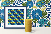 Vintage Blues Floral Patterns, a Pattern Graphic by Wild Twig Co (Thumbnail 6 of 10)