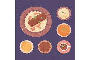 delicious dishes menu, a Food Illustration by studiogstock