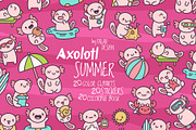 Cute Axolotl Summer Season, a Seasonal Illustration by Palau (Thumbnail 1 of 12)