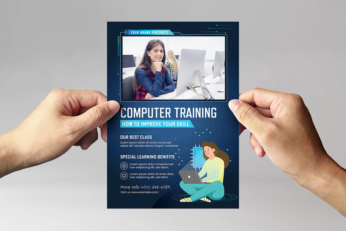 Computer Education Flyer Template, a Flyer Template by BrandPacks