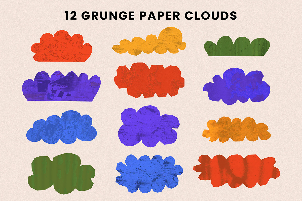 Grunge Texture Paper Clouds Pack, an Object Graphic by Le.nart (Photo 2 of 5)