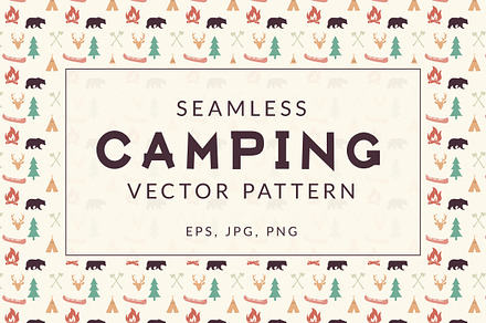 Seamless Retro Camping Pattern