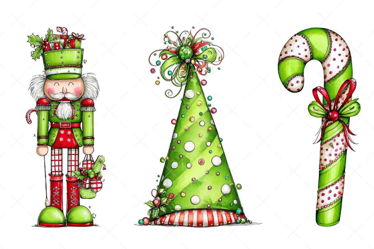 Green Christmas Clipart Png, an Illustration by Craft Nest (Photo 11 of 11)