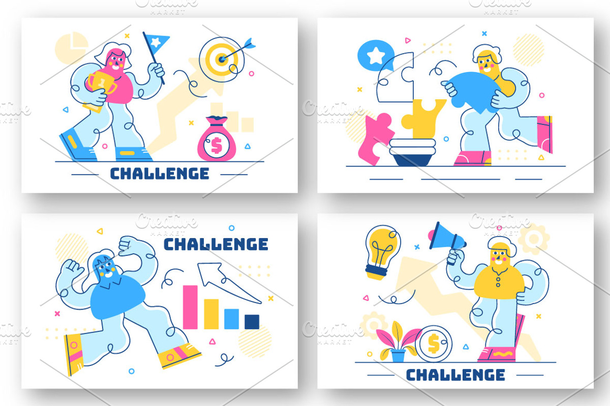 10 Business Challenge Illustration, a Person Illustration by denayunebgt (Photo 2 of 4)