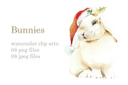 Watercolor Bunnies, an Animal Illustration by Budogoshch (Thumbnail 1 of 4)