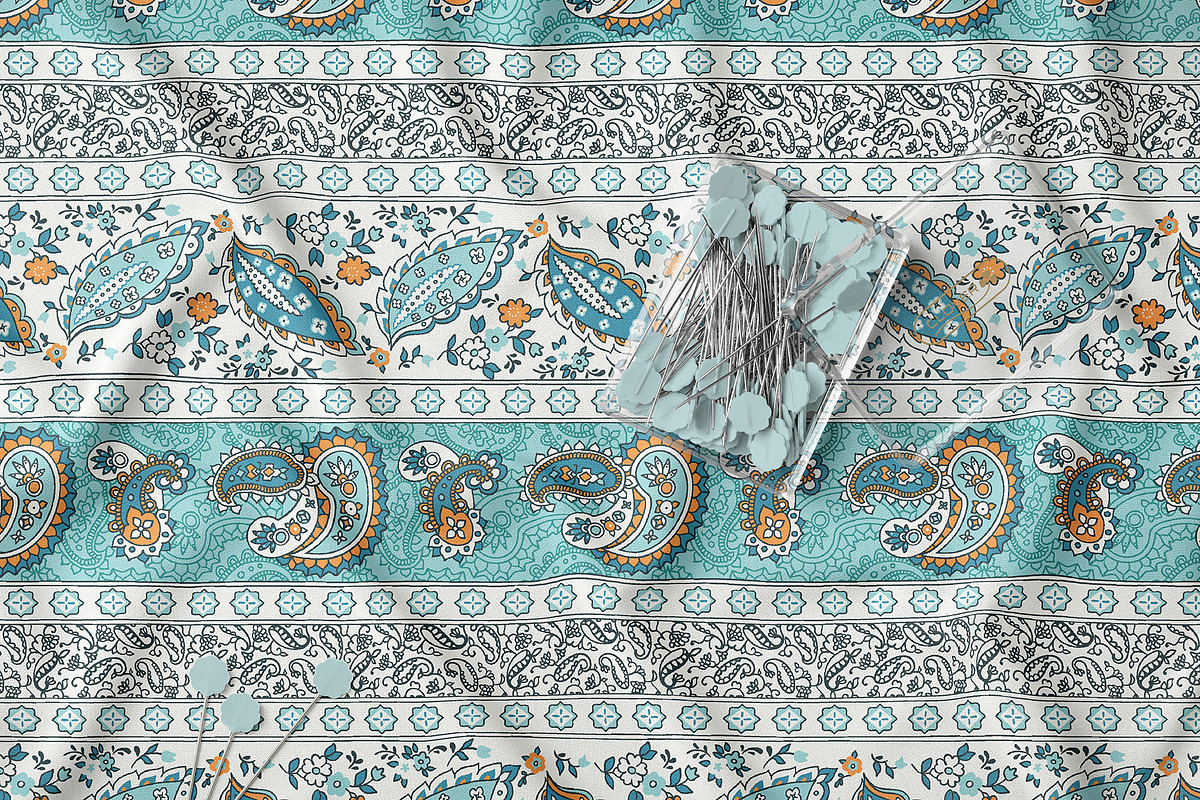 Ethnic Paisley Border Floral Pattern, a Pattern Graphic by StudioGlouna (Photo 9 of 9)