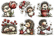 Whimsical Spring Hedgehog Png Clipar, an Illustration by Daily.Designs (Thumbnail 4 of 7)