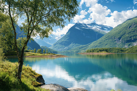 Majestic Lovatnet Lake reflects stun, a Photo by Iftikhar Alam
