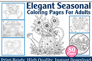 Elegant Seasonal Coloring Pages, an Animal Illustration by maggiesar (Thumbnail 1 of 4)