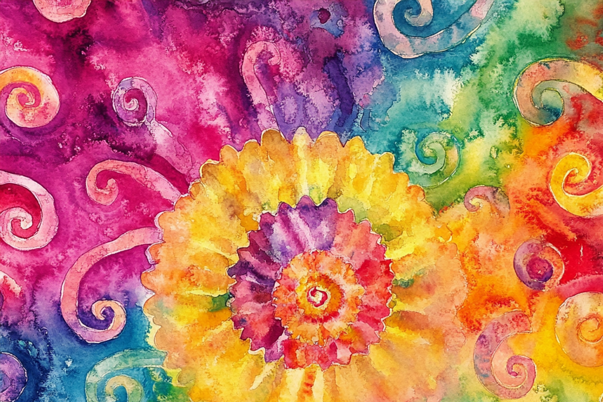Bold Hippie Colorful Tie -Dye, a Pattern Graphic by Printable Treasure (Photo 2 of 7)