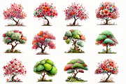 Whimsical Spring Trees Clipart, an Illustration by Designworld (Thumbnail 4 of 5)