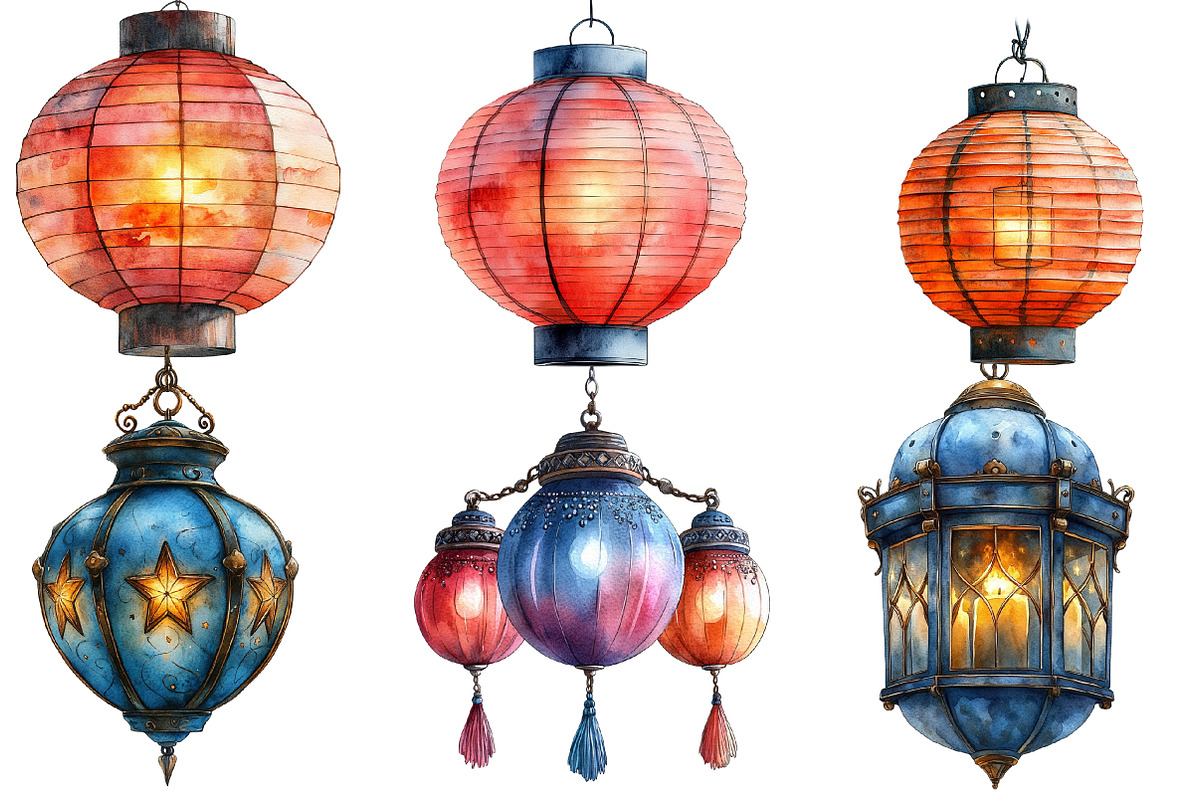 Watercolor Hanging Light  Clipart, an Illustration by Designworld (Photo 2 of 5)