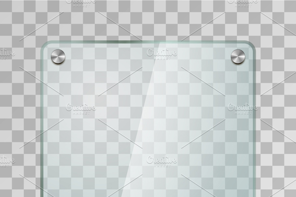 Realistic glossy glass square plate, an Object Graphic by BestPics