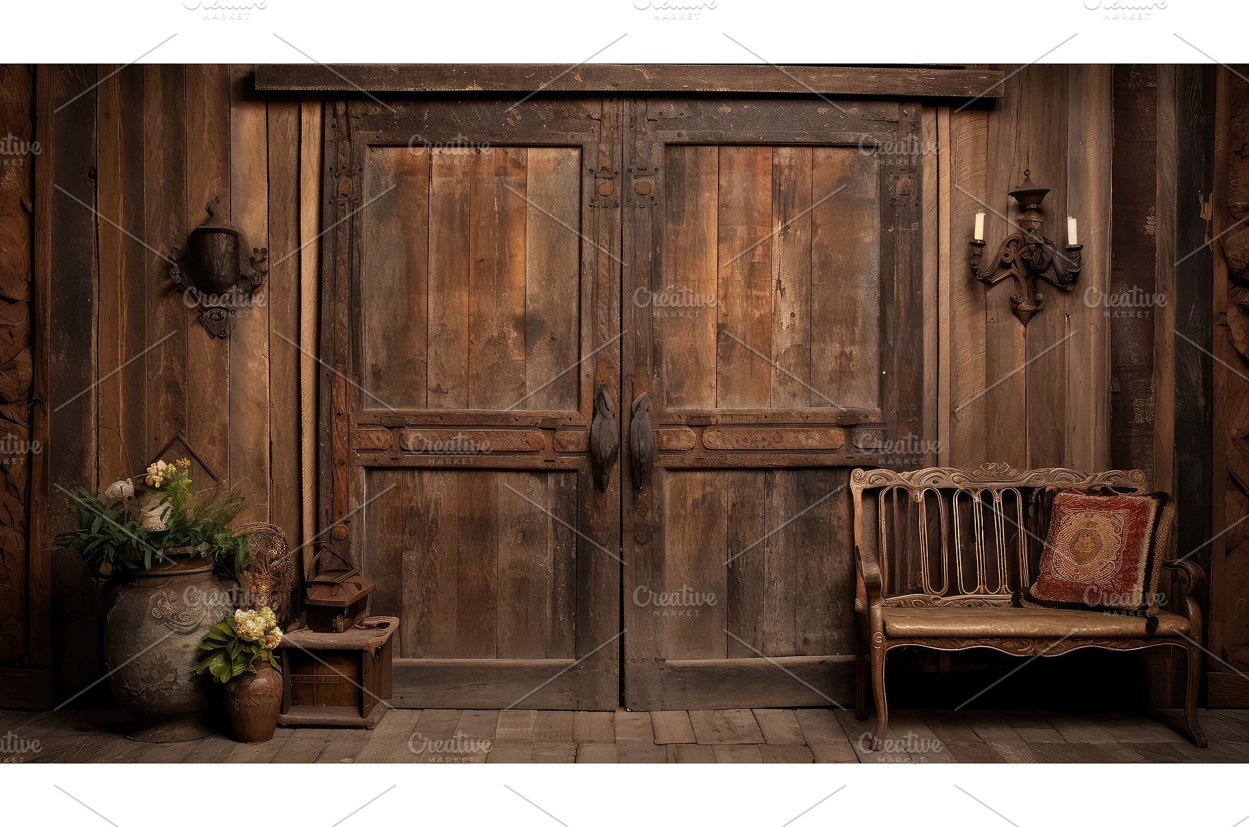 wooden interior front door ai, a Background Photo by pikepicture