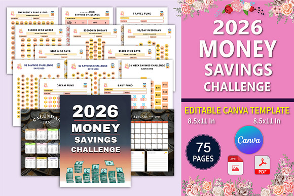 2026 Money Savings Challenge Planner preview 8