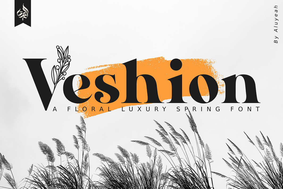 Veshion Floral Display Font, a Font by Aluyeah Studio (Photo 1 of 8)