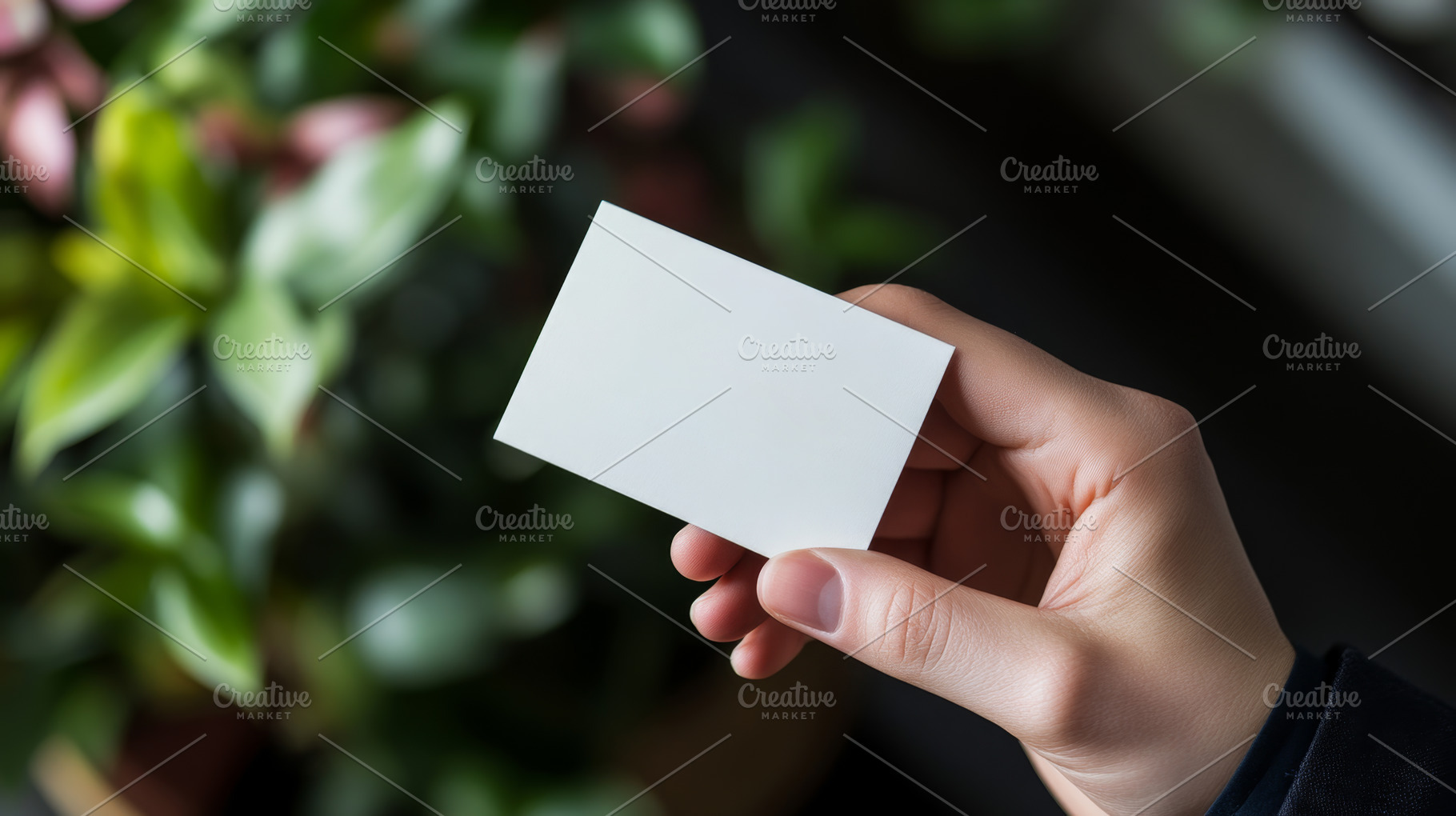 Hand Holding Blank Business Card for Customization, an Abstract Photo by Natalia Klenova's Shop