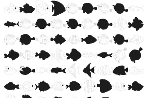 Cartoon Fish Set 1 Procreate Brush