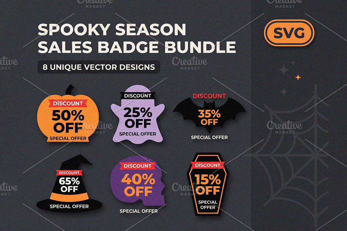 Spooky Halloween Sale Badge Bundle, an Object Graphic by NH graphic (Photo 1 of 3)