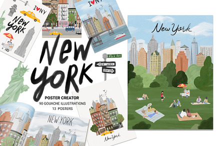 New York Print Creator, Scene, a Person Illustration by AlineArtStore
