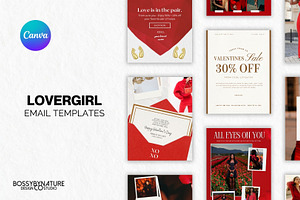 LOVERGIRL | Email Templates (Canva), a Templates & Theme by BossyByNature Designs