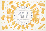 Watercolor Pasta Clipart Set, a Food Illustration by Jelena Sardi (Thumbnail 1 of 8)