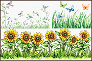 Summer Green Grass Border Clipart, an Illustration by Sublimation Artist (Thumbnail 3 of 6)