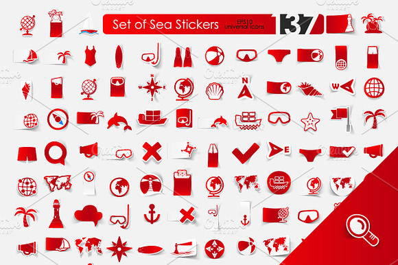 137 Sea Sticker Icons