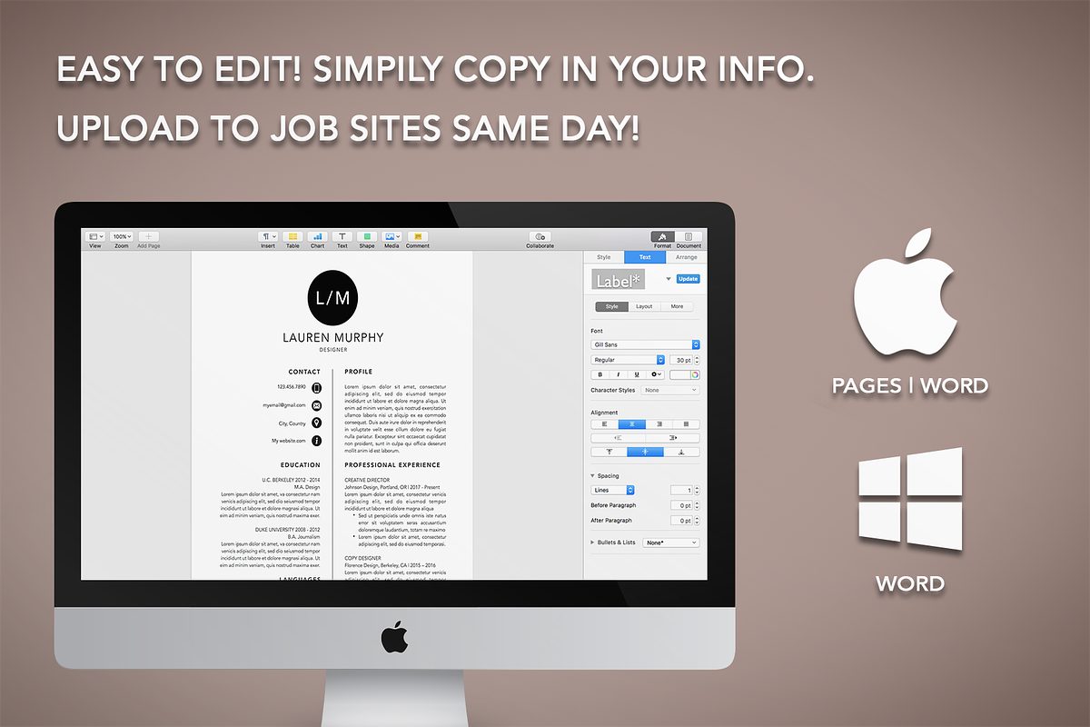 Modern Resume CV Template Teacher, a Resume Template by The Creative Resume (Photo 8 of 8)