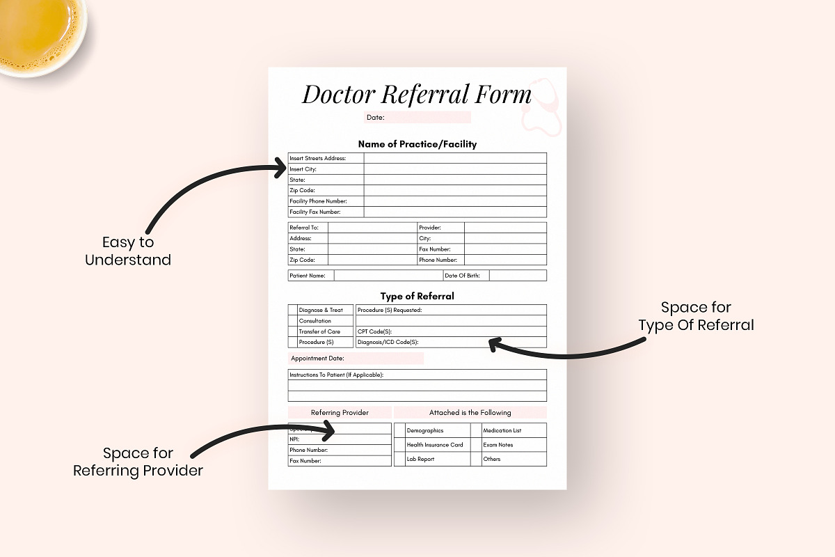 Printable Doctor Referral Form, a Print Template by Snapybiz (Photo 3 of 8)