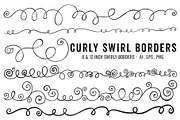 Swirl Borders, EPS, PNG + PS Brush, a Graphic by Carrie Stephens Art (Thumbnail 1 of 4)
