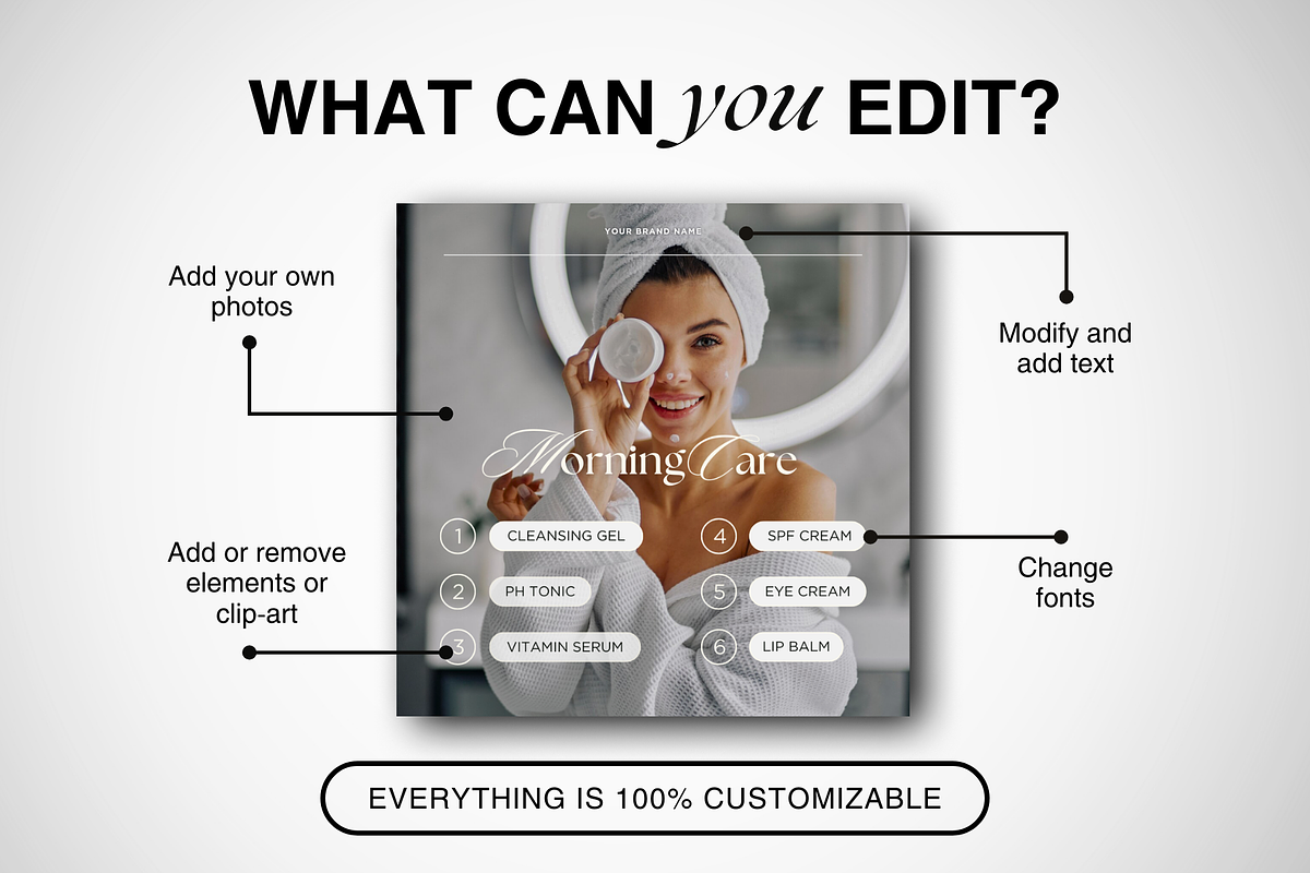 Skincare Instagram Canva Templates, a Social Media Template by DesignsbyMariaStudio (Photo 5 of 10)