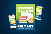 International Literacy Day Flyer Set, a Flyer Template by The Good Store (Thumbnail 1 of 2)