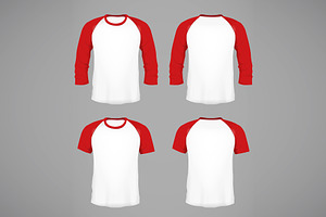 Men's baseball t-shirts mockup
