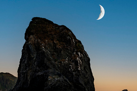 Rock and moon, a Nature Photo by Jillian Butolph