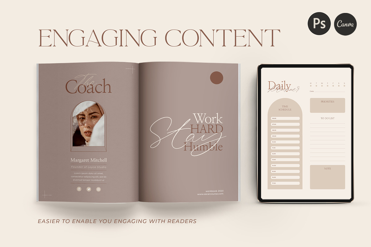 WorkBook Creator for Coach CANVA PS, a Magazine Template by Eviory (Photo 2 of 49)