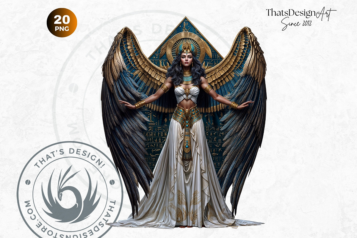 Isis Egyptian goddess clipart set, a Person Illustration by ThatsDesignArt (Photo 10 of 10)