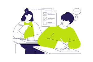 Writing test isolated cartoon vector
