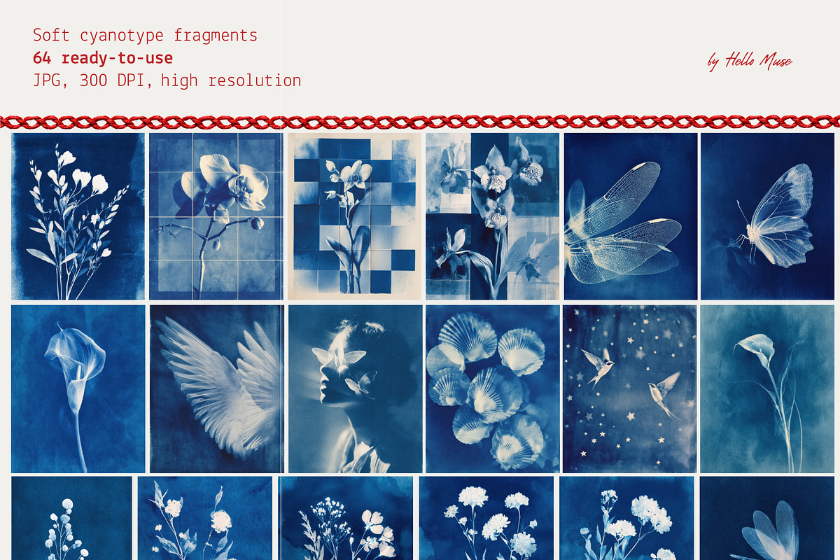 Red Embroidery&Cyanotype Collection, an Object Graphic by Hello Muse (Photo 12 of 13)