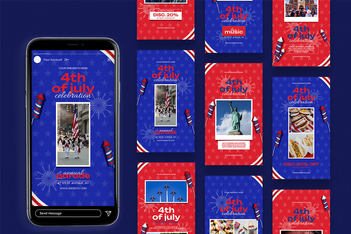 4th of July Celebration Instagram, a Social Media Template by Lettha-Studio (Photo 3 of 4)