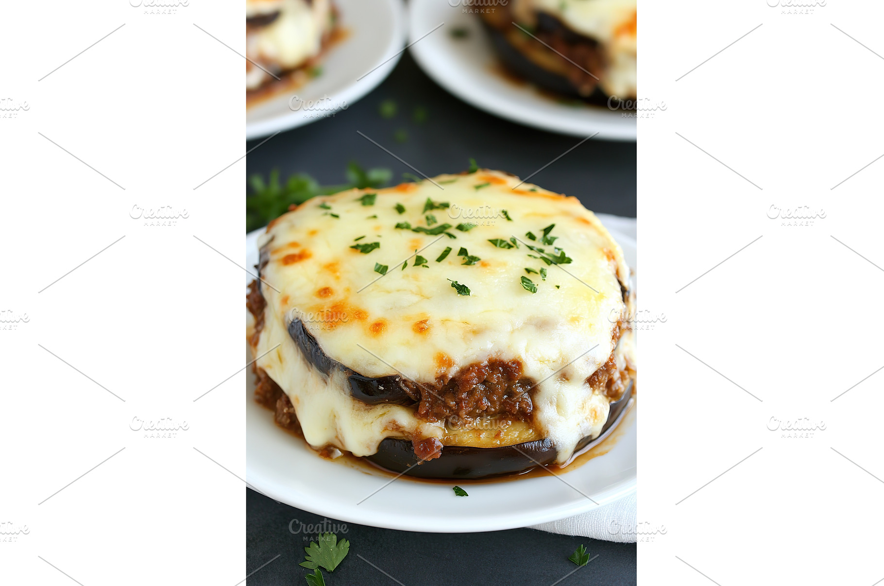 Delicious eggplant parmesan with, a Food & Drink Photo by Lermont51